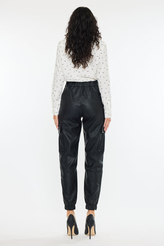 Rona Ultra High Rise Faux Leather Joggers - Official Kancan USA