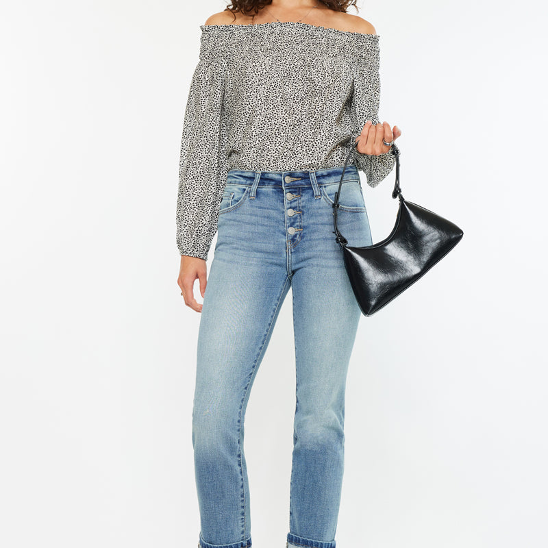 Noelle Essentials High Rise Skinny Straight Jeans - Official Kancan USA