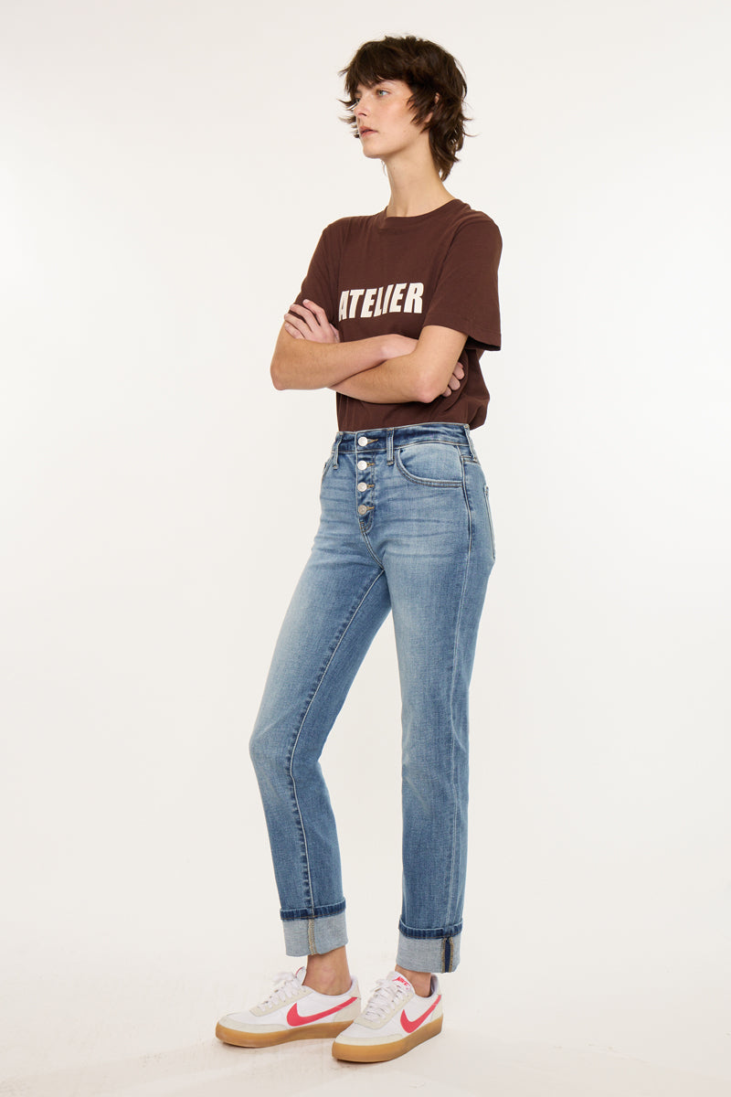 Noelle Essentials High Rise Skinny Straight - Official Kancan USA