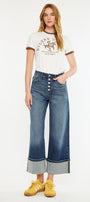 Collie Essentials Ultra High Rise Cropped Wide Leg Jeans - Official Kancan USA