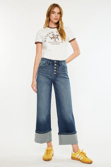  Collie Ultra High Rise Cropped Wide Leg Jeans