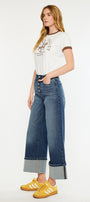 Collie Essentials Ultra High Rise Cropped Wide Leg Jeans - Official Kancan USA