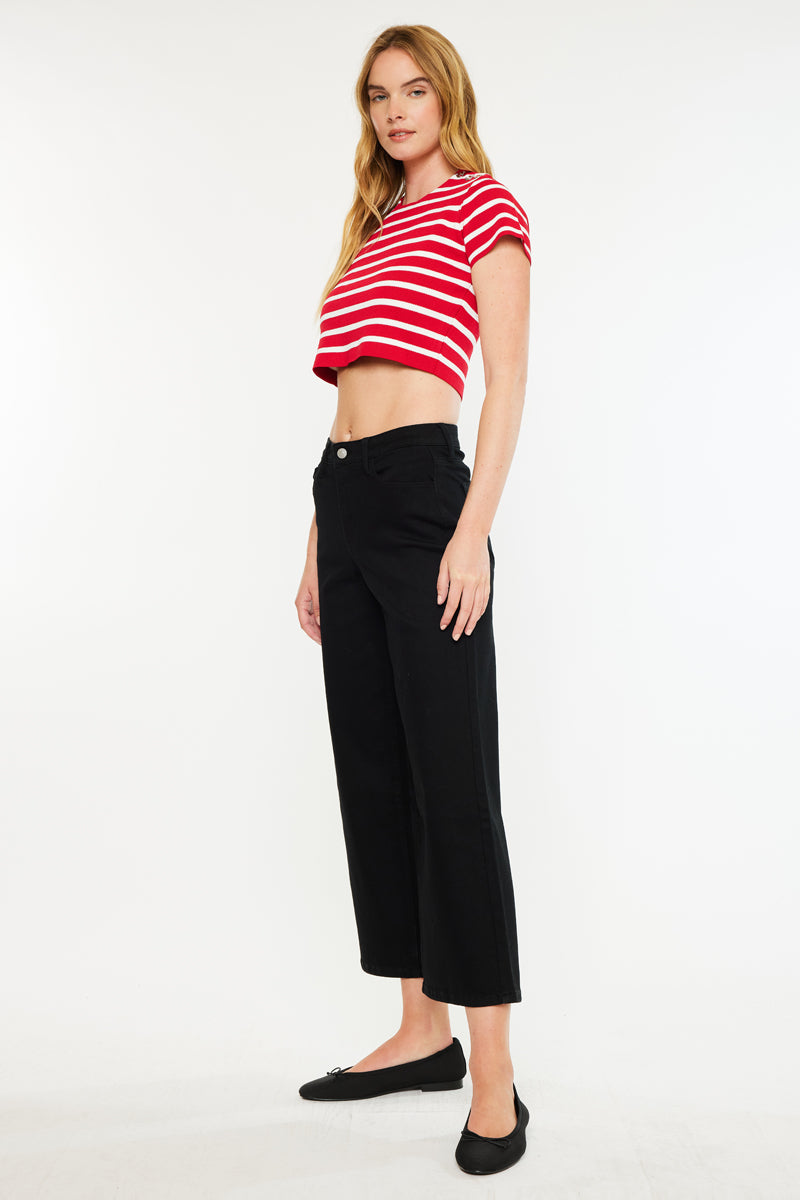 Shea Essentials High Rise Cropped Wide Leg Jeans - Official Kancan USA