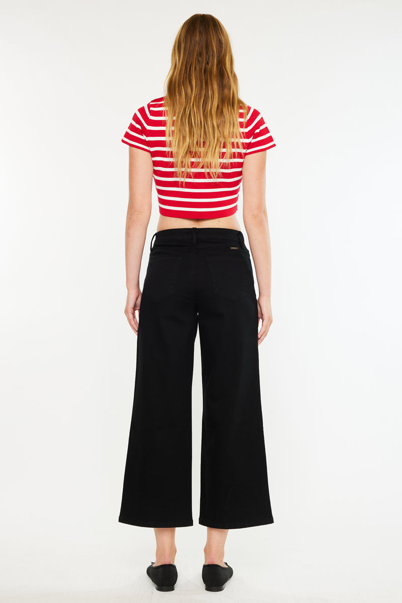 Shea Essentials High Rise Cropped Wide Leg Jeans - Official Kancan USA