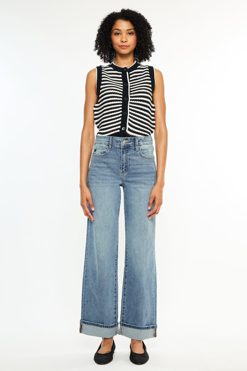 Bellen Essentials High Rise Wide Jeans - Official Kancan USA