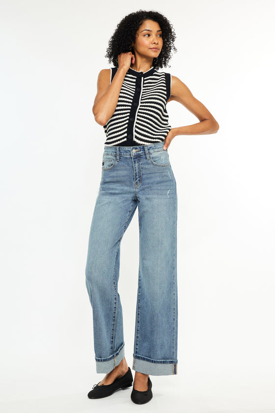 Bellen Essentials High Rise Wide Jeans - Official Kancan USA
