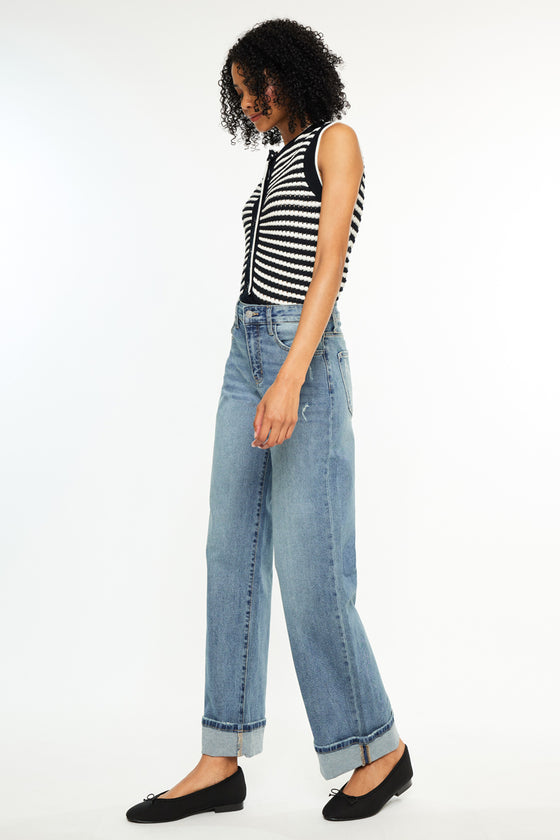 Bellen Essentials High Rise Wide Jeans - Official Kancan USA