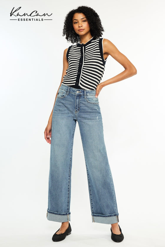 Bellen Essentials High Rise Wide Jeans - Official Kancan USA