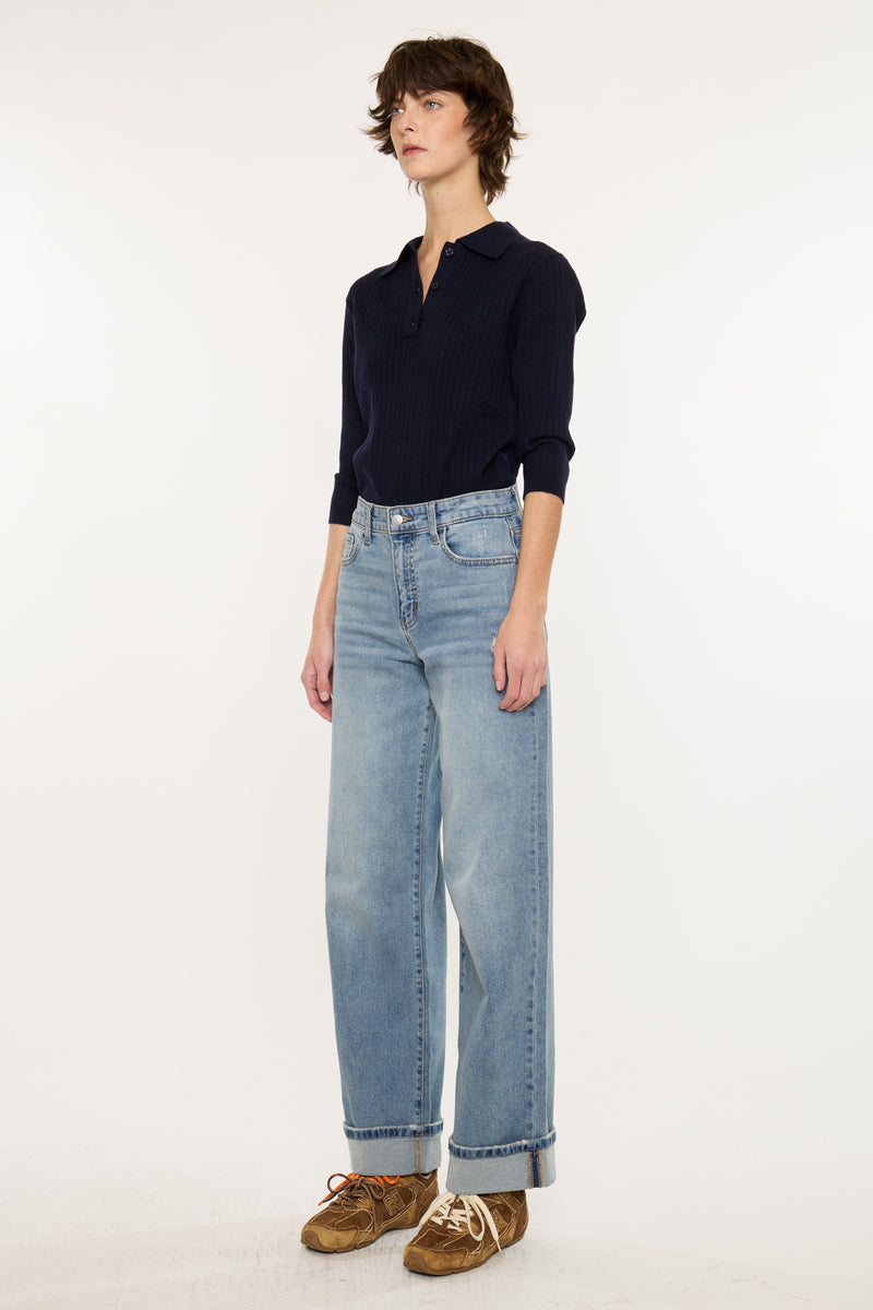 Bellen Essentials High Rise Wide Jeans - Official Kancan USA