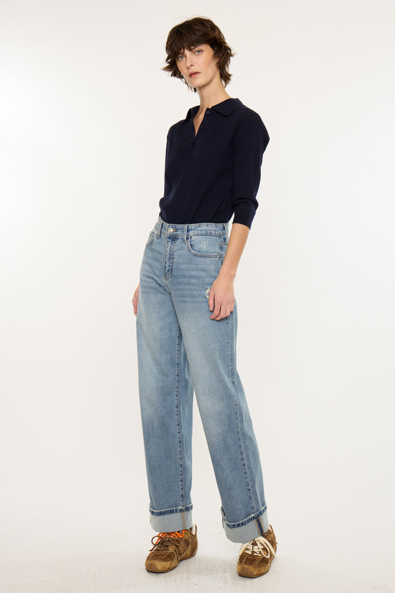 Bellen Essentials High Rise Wide Jeans - Official Kancan USA