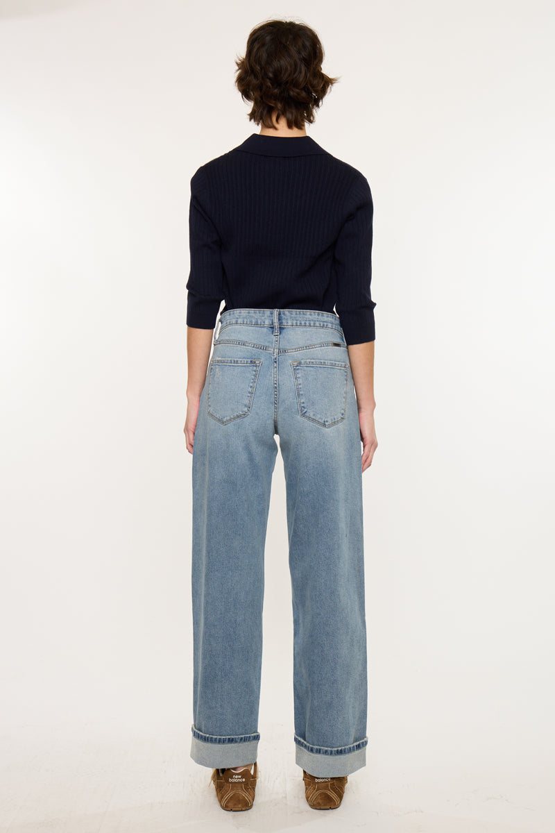Bellen Essentials High Rise Wide Jeans - Official Kancan USA