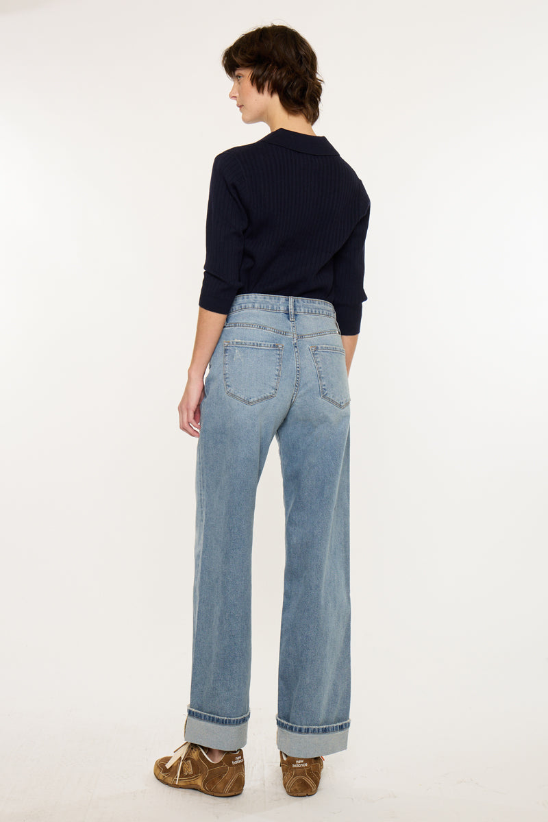 Bellen Essentials High Rise Wide Jeans - Official Kancan USA