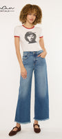 Aruli Essentials High Rise Crop Wide Leg Jeans - Official Kancan USA
