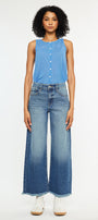 Aruli Essentials High Rise Cropped Wide Leg Jeans - Official Kancan USA