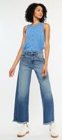 Aruli Essentials High Rise Cropped Wide Leg Jeans - Official Kancan USA