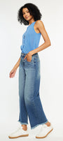 Aruli Essentials High Rise Cropped Wide Leg Jeans - Official Kancan USA