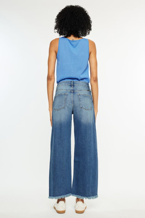 Aruli Essentials High Rise Cropped Wide Leg Jeans - Official Kancan USA