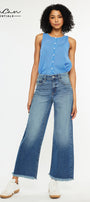 Aruli Essentials High Rise Cropped Wide Leg Jeans - Official Kancan USA