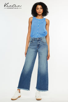  Aruli Essentials High Rise Cropped Wide Leg Jeans - Official Kancan USA