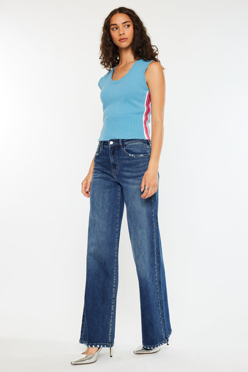 Tiara Essentials High Rise Wide Leg Jeans - Official Kancan USA