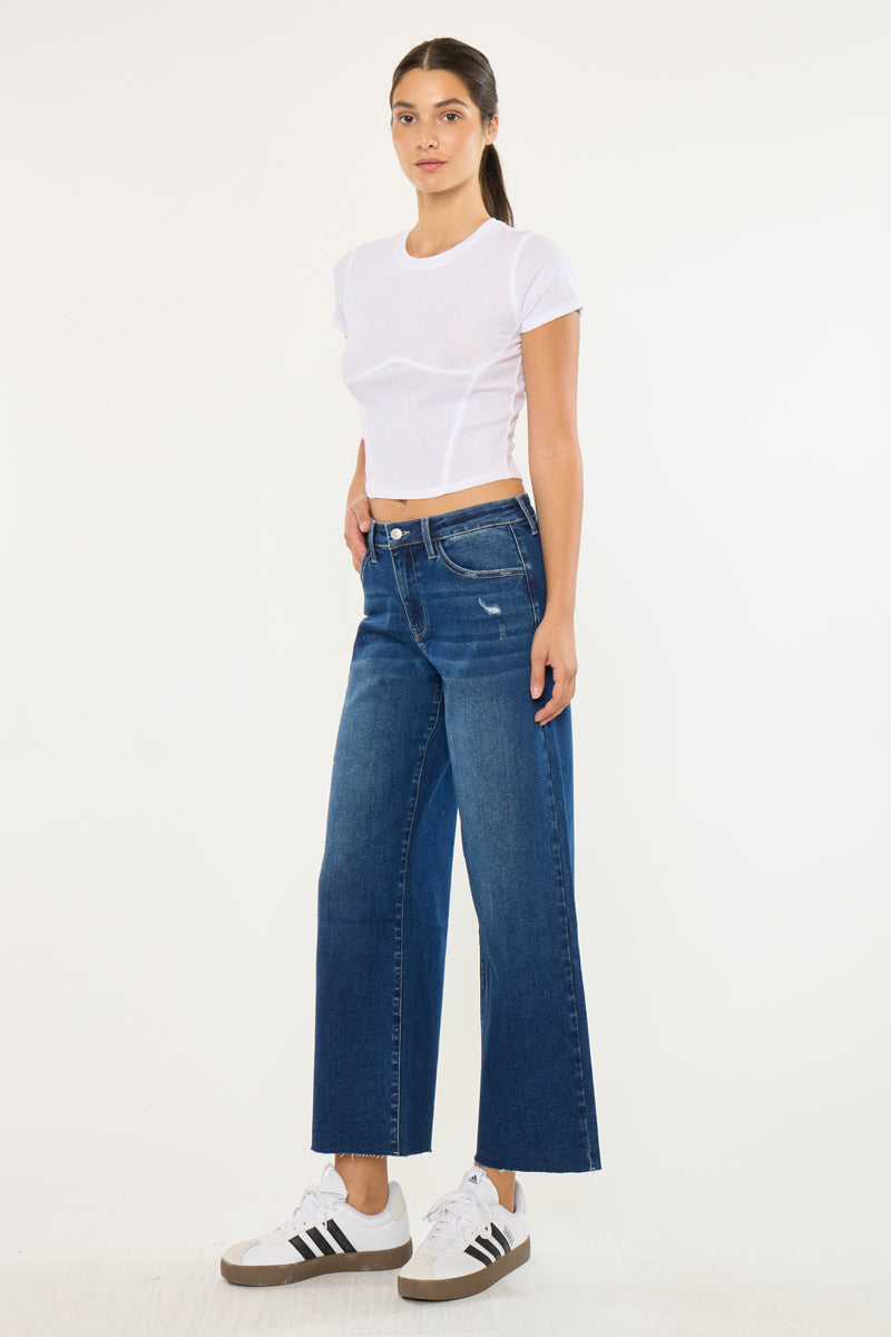 Tory Essentials High Rise Crop Wide Leg Jeans