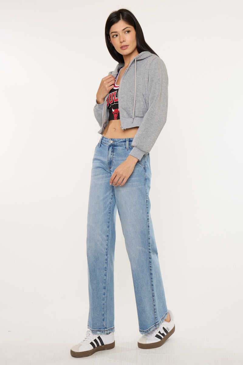 Essentials Mid Rise Wide Leg Trousers - Official Kancan USA