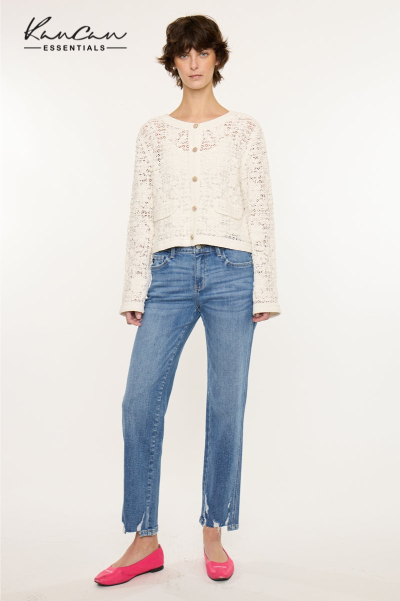 Ivorie Essentials Mid Rise Crop Straight - Official Kancan USA