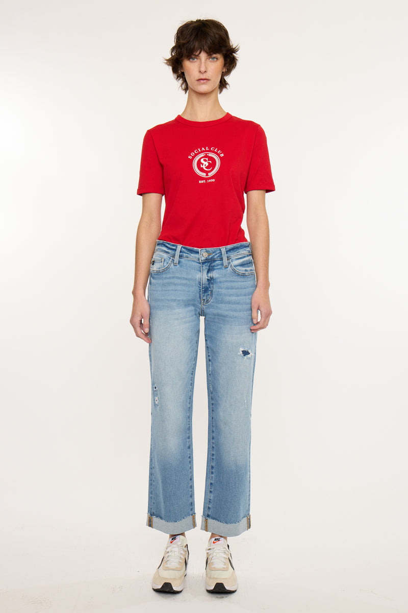 Rocio Essentials Mid Rise Crop Straight - Official Kancan USA