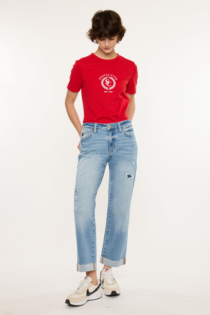 Rocio Essentials Mid Rise Crop Straight - Official Kancan USA
