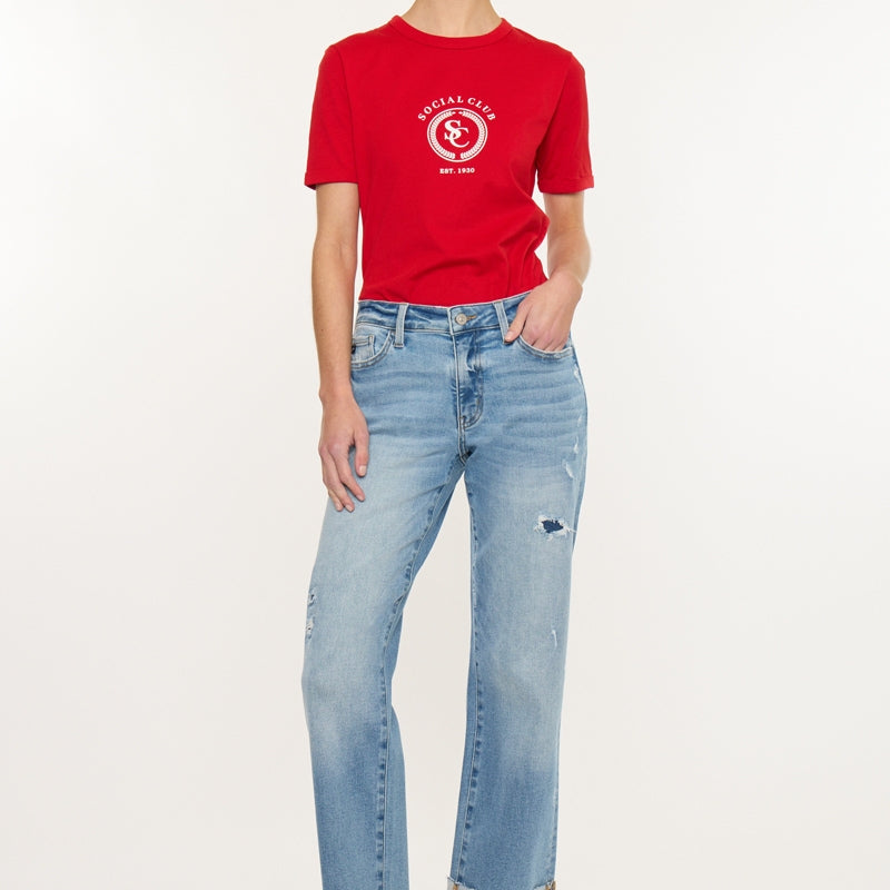 Rocio Essentials Mid Rise Crop Straight - Official Kancan USA