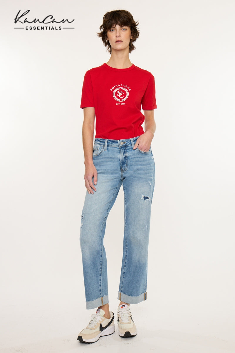 Rocio Essentials Mid Rise Crop Straight - Official Kancan USA