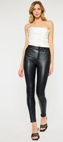 Cherry High Rise Faux Leather Super Skinny Jeans - Official Kancan USA