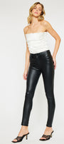 Cherry High Rise Faux Leather Super Skinny Jeans - Official Kancan USA