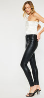 Cherry High Rise Faux Leather Super Skinny Jeans - Official Kancan USA