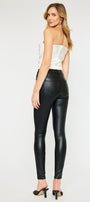 Cherry High Rise Faux Leather Super Skinny Jeans - Official Kancan USA