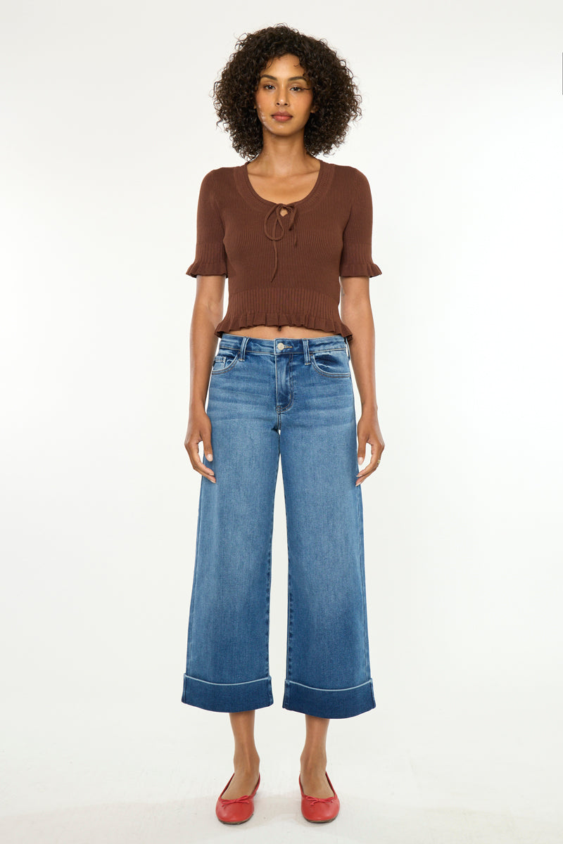 Fig Essentials Mid Rise Crop Wide - Official Kancan USA
