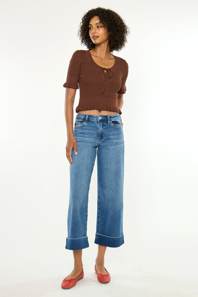 Fig Essentials Mid Rise Crop Wide - Official Kancan USA