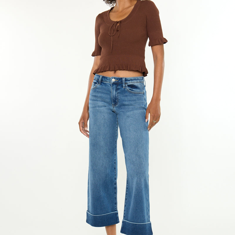 Fig Essentials Mid Rise Crop Wide - Official Kancan USA