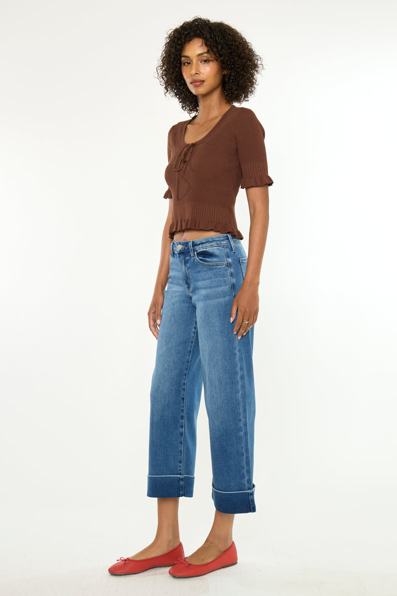 Fig Essentials Mid Rise Crop Wide - Official Kancan USA
