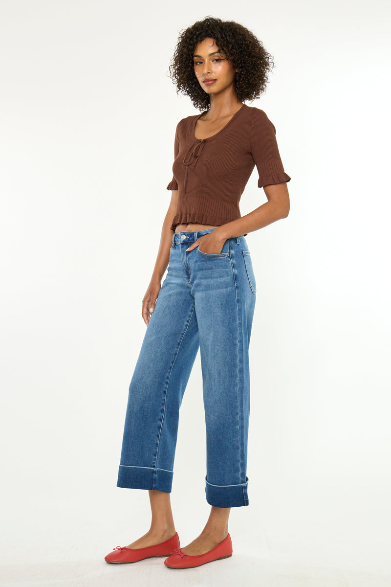 Fig Essentials Mid Rise Crop Wide - Official Kancan USA