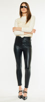 Janet High Rise Faux Leather Ankle Skinny Pants - Official Kancan USA