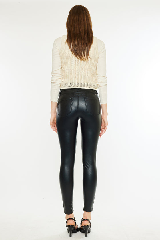 Janet High Rise Faux Leather Ankle Skinny Pants - Official Kancan USA