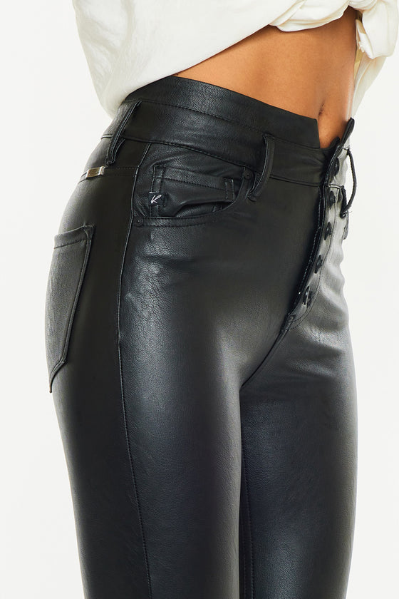 Janet High Rise Faux Leather Ankle Skinny Pants - Official Kancan USA