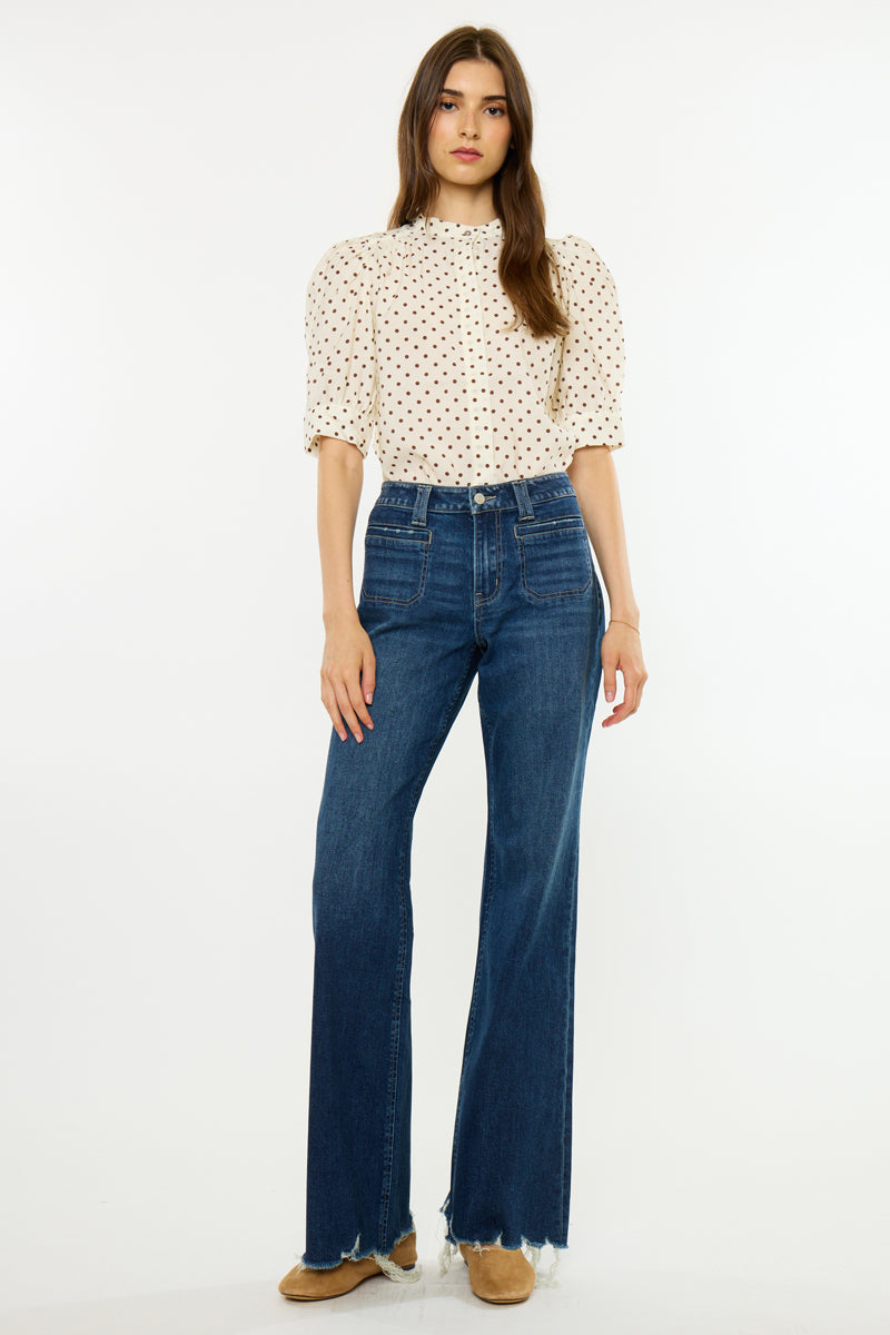 Pattie Essentials Mid Rise Wide Flare