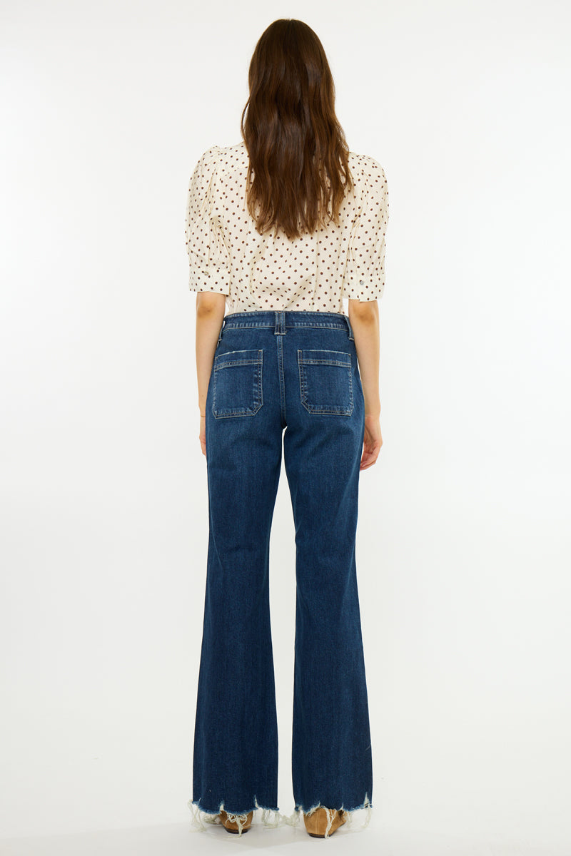 Pattie Essentials Mid Rise Wide Flare