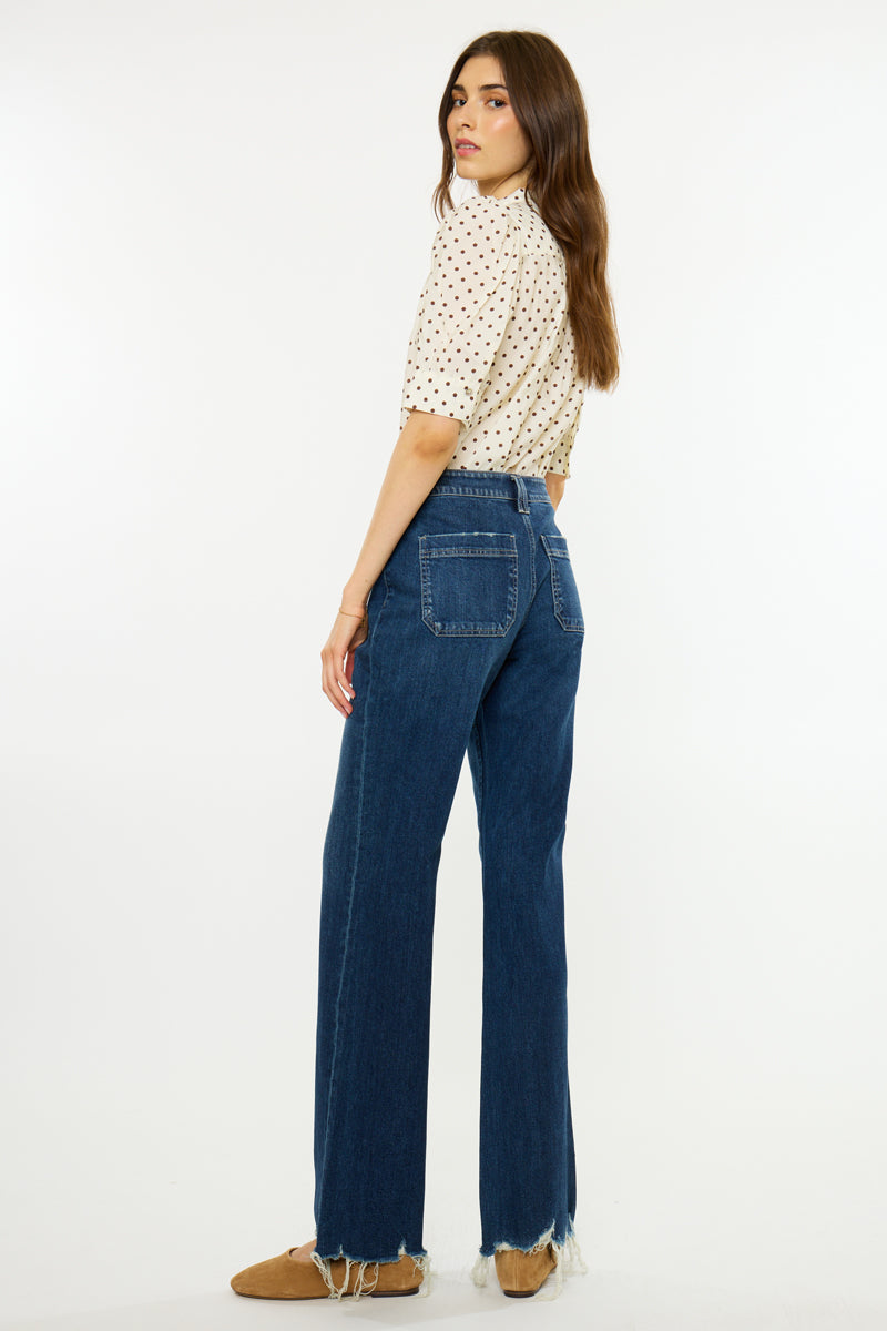 Pattie Essentials Mid Rise Wide Flare