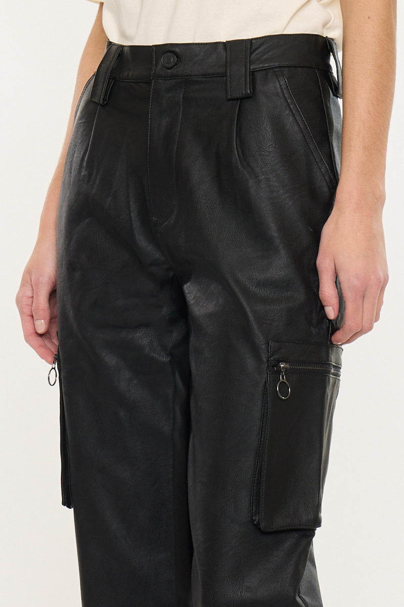 Rooney Ultra High Rise Faux Leather Joggers - Official Kancan USA