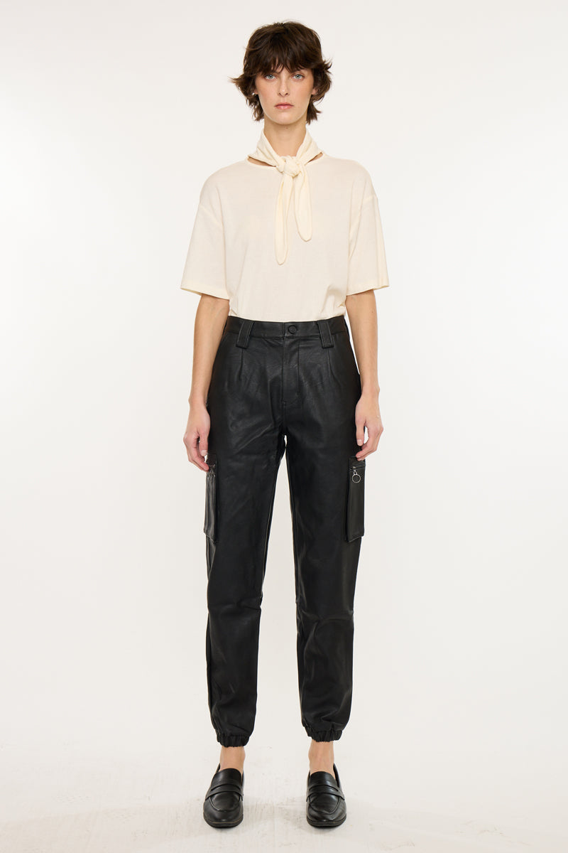Rooney Ultra High Rise Faux Leather Joggers - Official Kancan USA