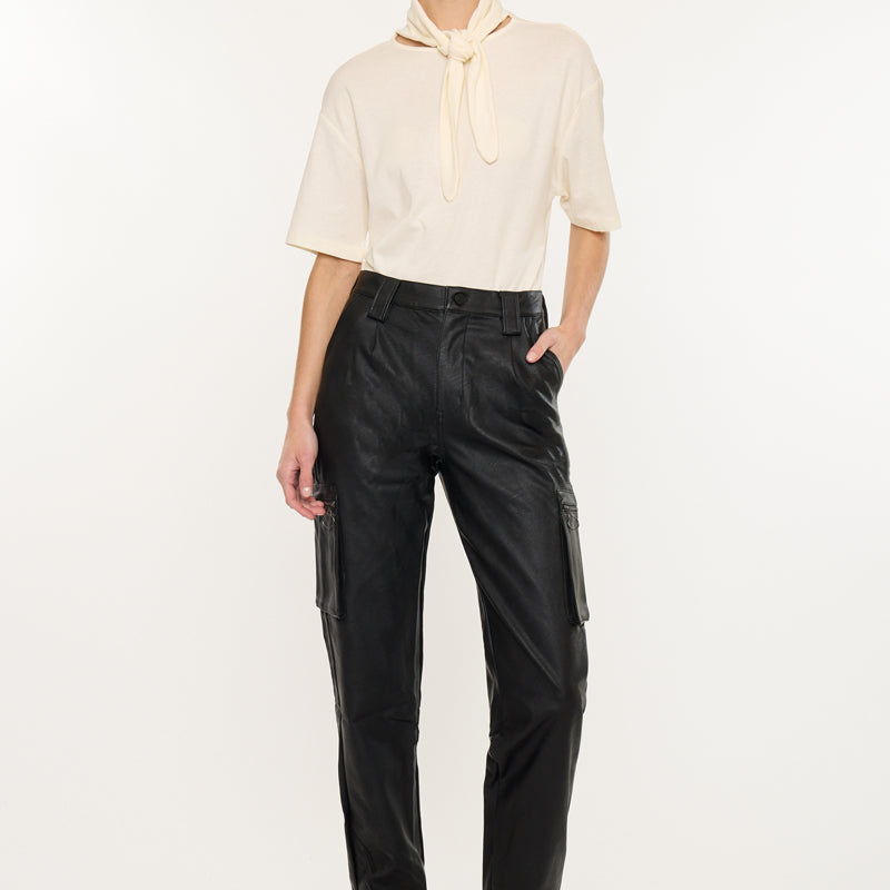 Rooney Ultra High Rise Faux Leather Joggers - Official Kancan USA