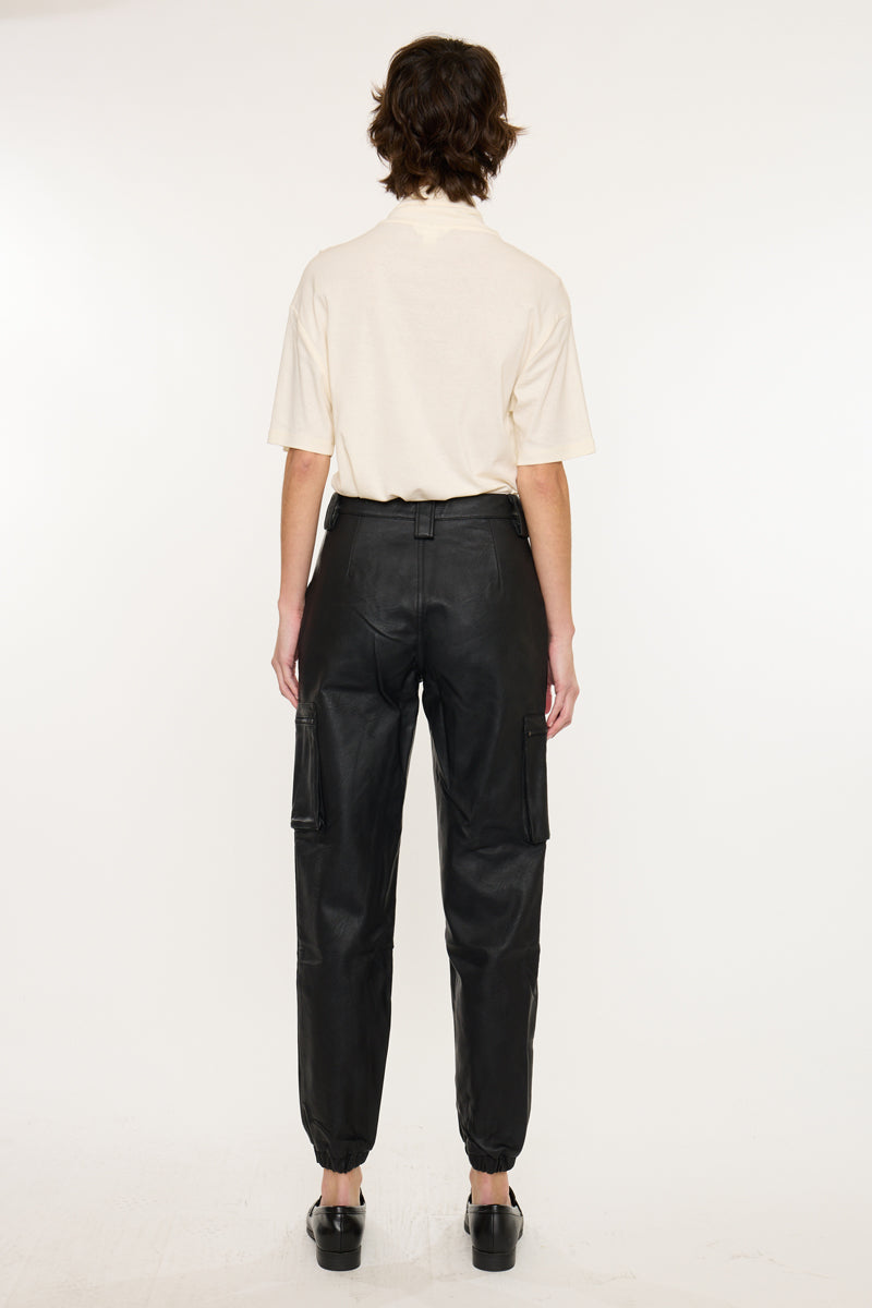 Rooney Ultra High Rise Faux Leather Joggers - Official Kancan USA